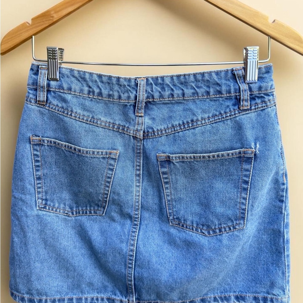 Bluenotes Light Blue Button-Front Denim Mini Skirt - Picture 4 of 4